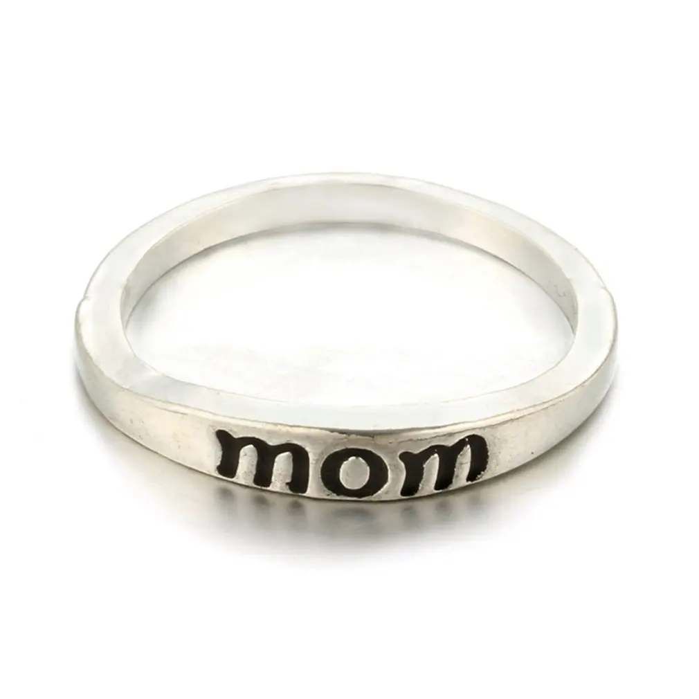 Винтажное античное кольцо с гравировкой серебряного цвета принтом для мамы из