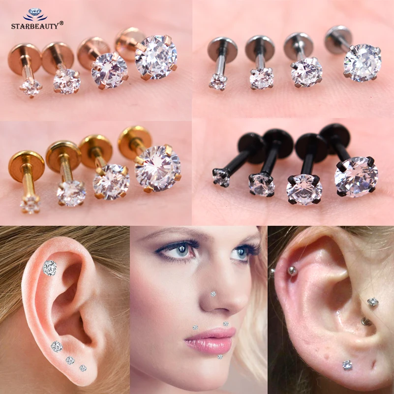 Starbeauty 2 шт./лот 6/8 мм круглая бижутерия для пирсинга завитка ушной раковины