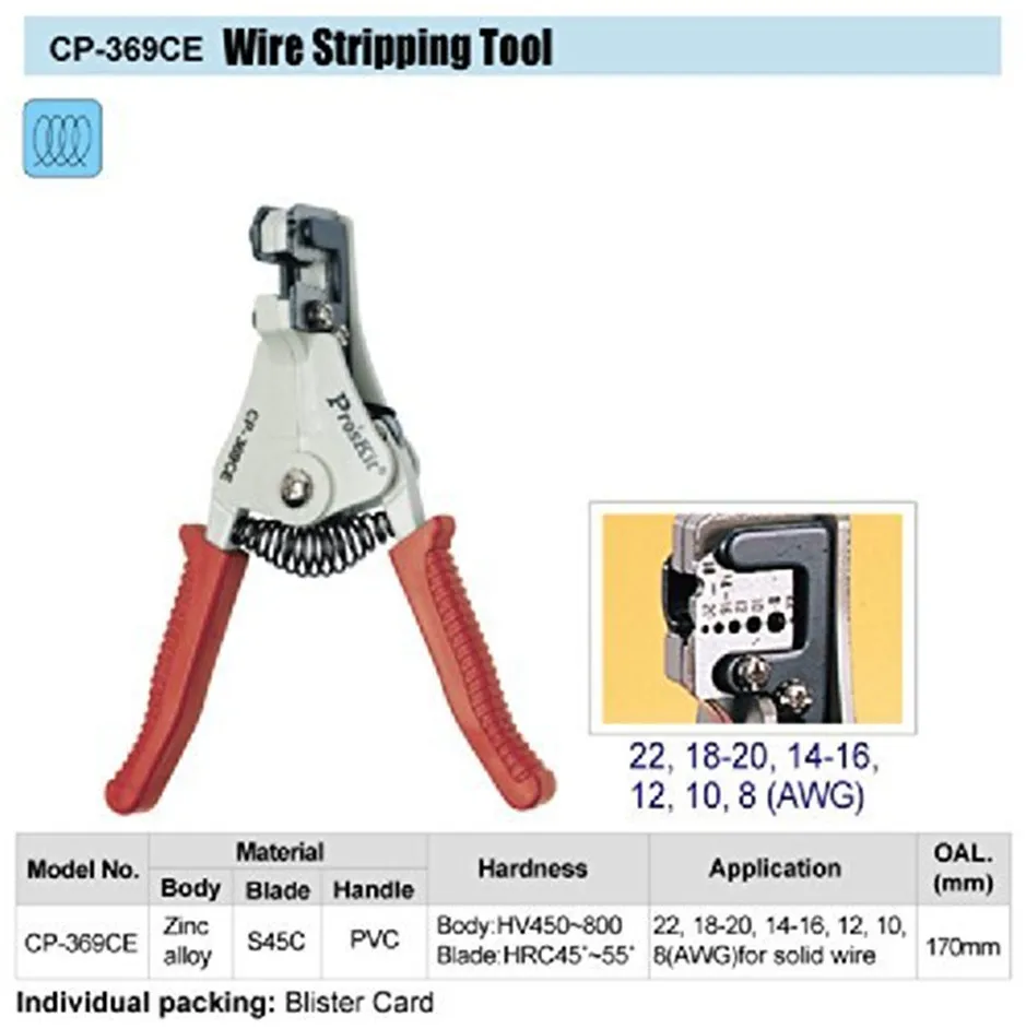 

CP-369CE Automatic Wire Stripping Tool Stripping Wire Multi-function Crimping Stripper Pliers Hand Tools