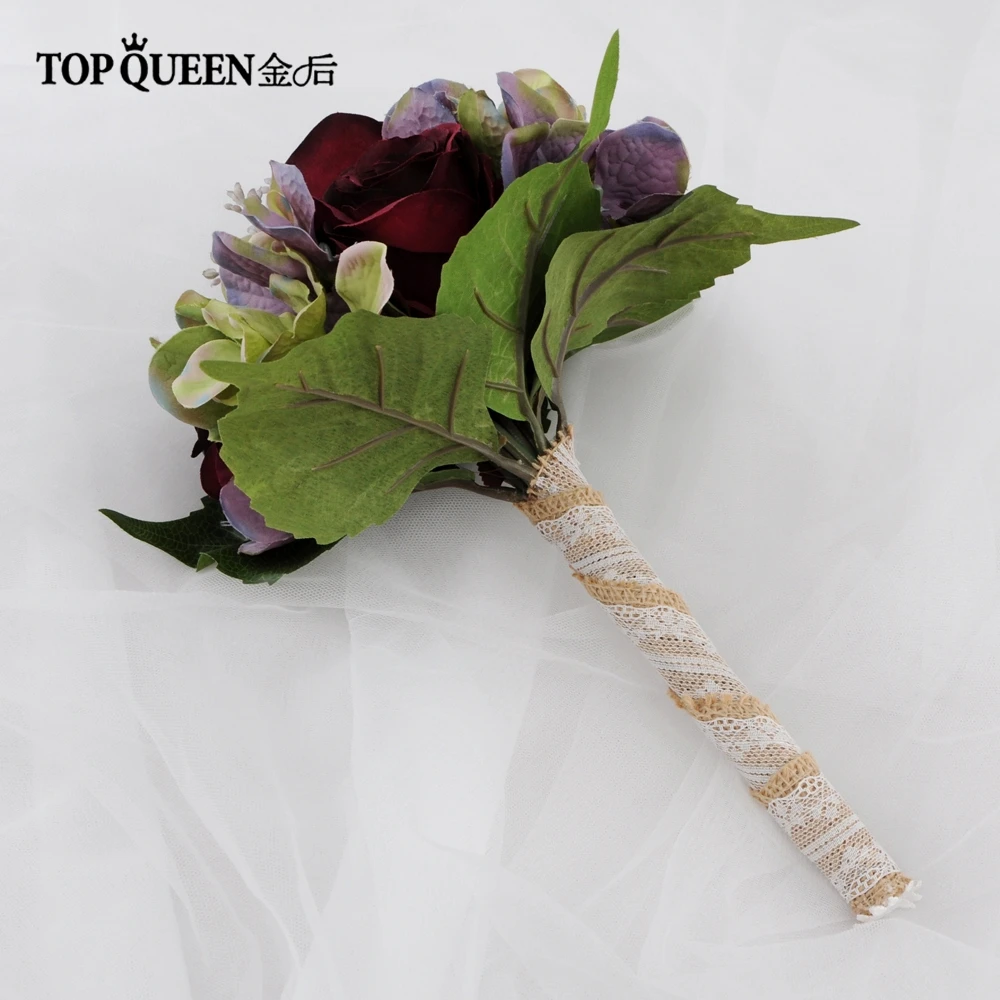 TOPQUEEN F25 Свадебный букет цветов невесты Ирис цветочный обруч Букет Свадебные аксессуары украшения Свадебный Буке