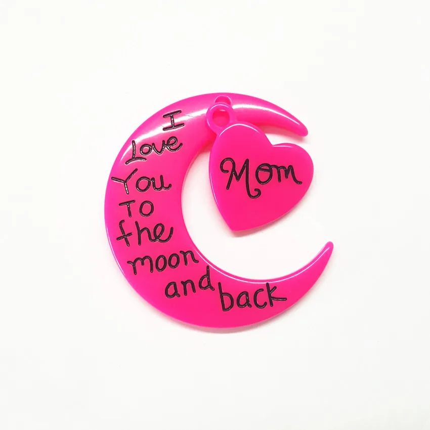 10 комплектов модное ожерелье с надписью I Love You To The Moon And Back кулоны из смолы сделай