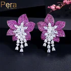 Серьги-подвески женские из серебра 925 пробы, с фианитами