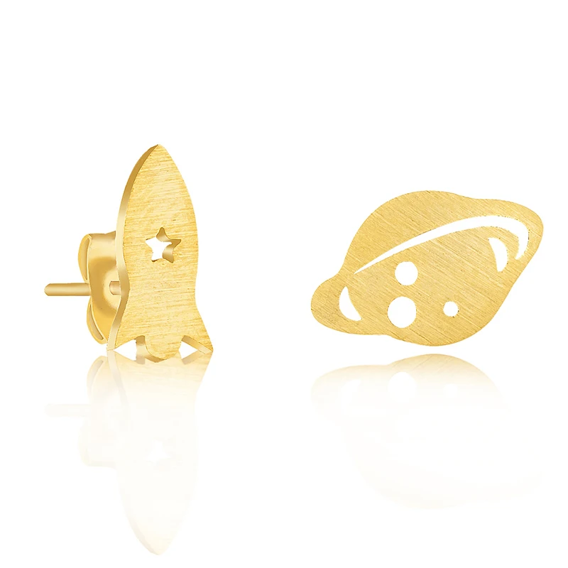 2015 Подарок на день Святого Валентина серьги золотые и серебряные в виде рокеты