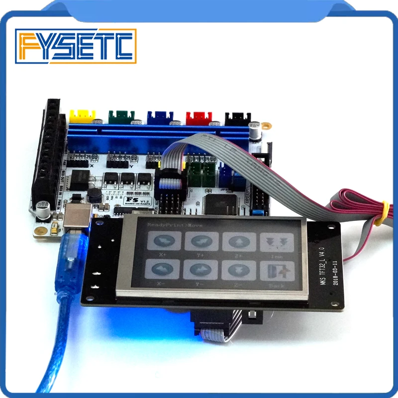 Плата управления F5 V1.1 на базе ATMEGA 2560 сменная база 1 4 и рампы 1.4 плата + ЖК-экран TFT32 3
