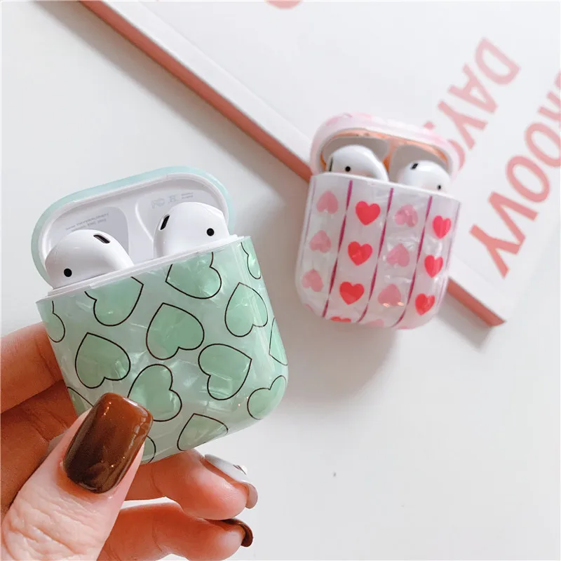 Роскошный чехол с узором love для Airpods, чехол с Bluetooth, милые силиконовые наушники для Airpod, аксессуары для наушников, защитный чехол