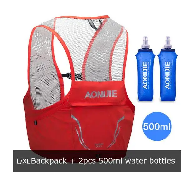L XL Orange Set AONIJIE бегущий марафон гидратационный жилет пакет Воздухопроницаемый жгут водный Пузырь походный Кемпинг бег 2.5L - Цвет: L XL Orange Set