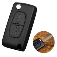 1pc foldable remote control blade car replacement key fob case accessories 2 button flip cover for peugeot 207 307 308 407