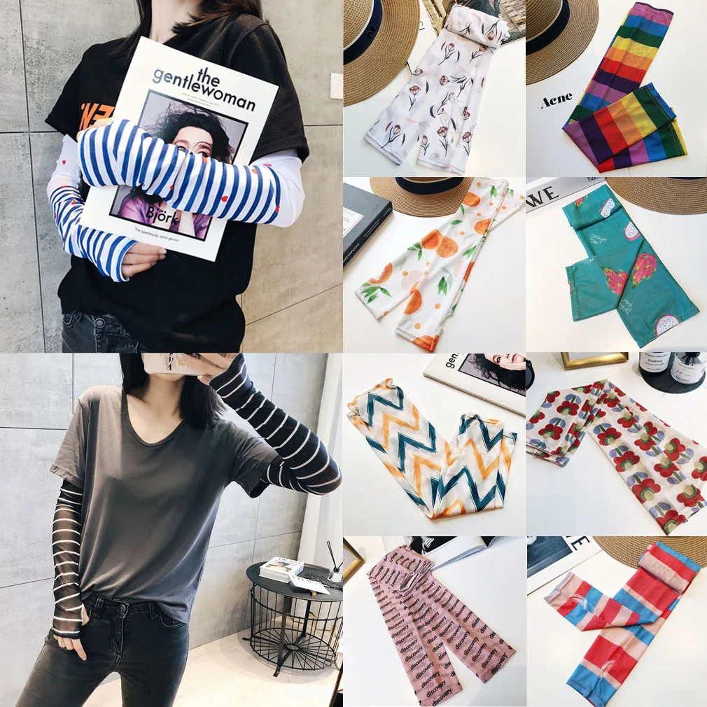 Women Wild New 1 Pairs Cooling Sport Arm Stretch Sleeves Sun UV Protection Covers Cycling Golf One Size Beach Sunscreen Sleeve