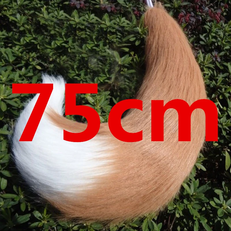 tail 75cm Аниме специи и волка Холо Хвост уха косплей реквизит Kamisama Поцелуй Kamisama Hajimemashita уши хвост Хэллоуин лиса аксессуары - Цвет: tail 75cm