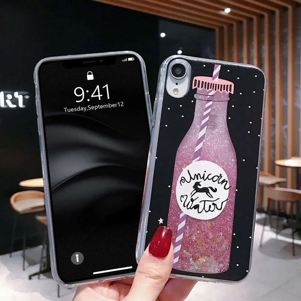 Чехол KISSCASE с розовой бутылкой и зыбучим песком для Xiaomi Redmi Note 7 6 5 4 Мягкий