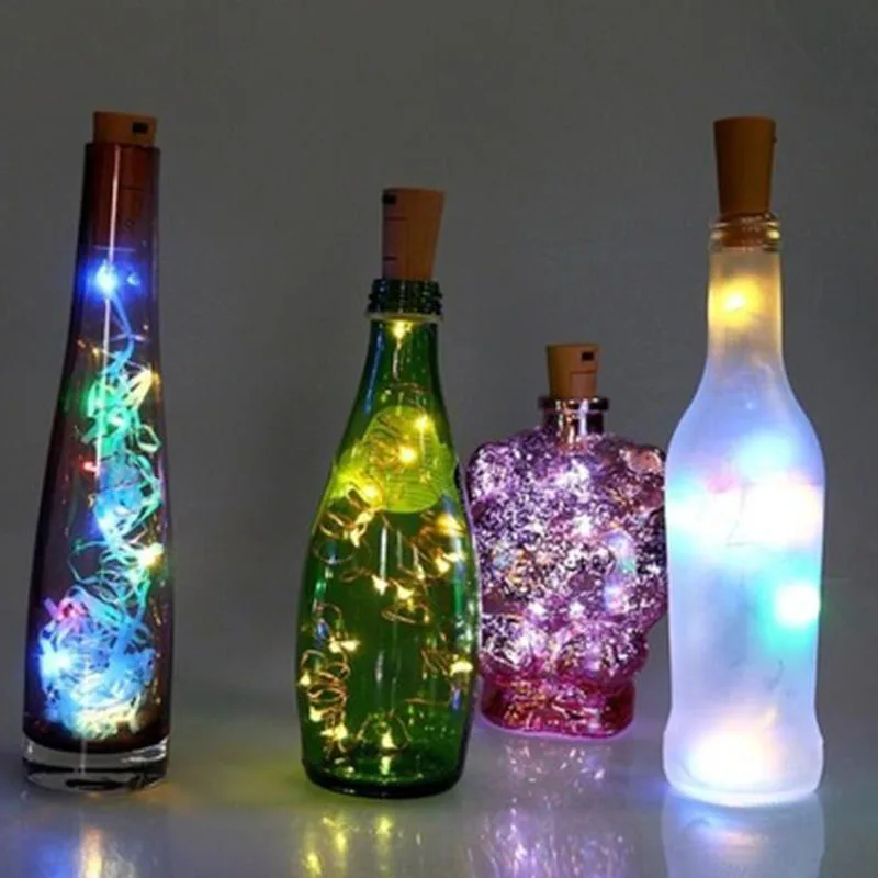 Z20 светодиодный строки RGB Медный провод 2 м в форме пробки бутылки вина Пробка мигалкой Фея огни вечерние свадебные Новогоднее украшение