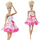 1 шт. мини волнистое розовое платье с бантом, юбка, повседневная одежда, аксессуары, одежда для куклы барби, игрушка для девочки
