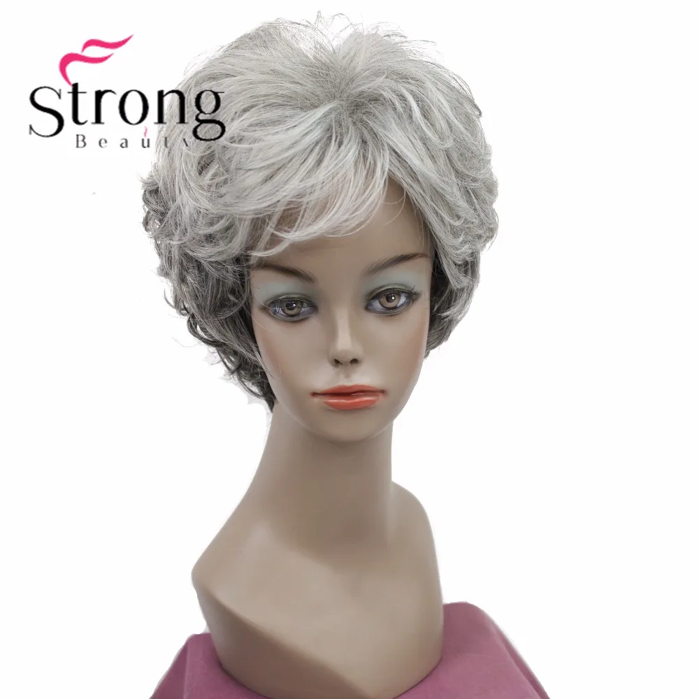 StrongBeauty короткий парик из натуральных волн медный красный полный синтетический парик цвета на выбор
