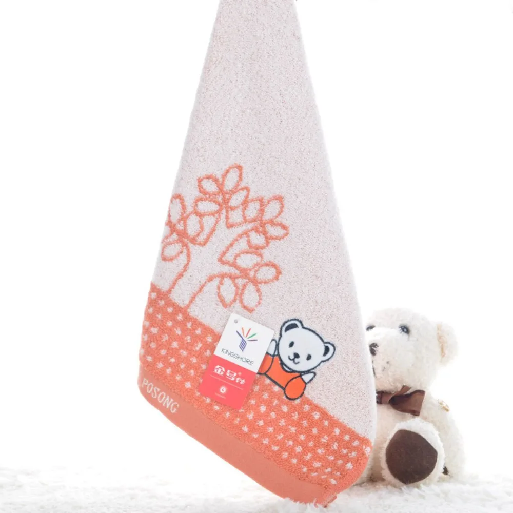 100% Хлопковое полотенце мультяшный медведь раскрученное квадратное маленькое