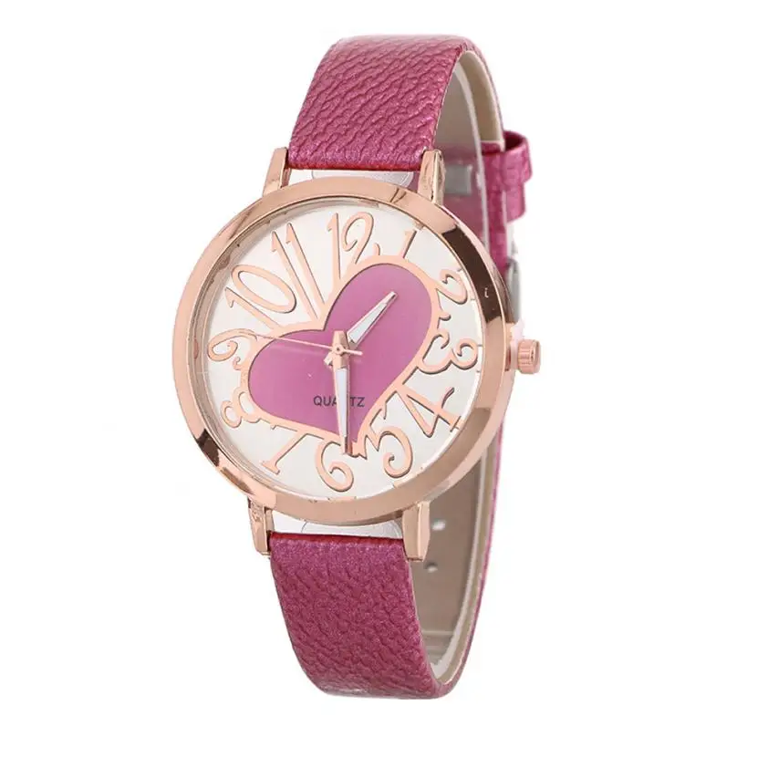 Женские модные часы Reloj Mujer Популярные кварцевые с узором кожаный ремешок круглый