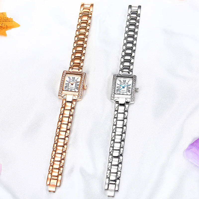 Женские кварцевые часы с браслетом из нержавеющей стали в японском стиле |