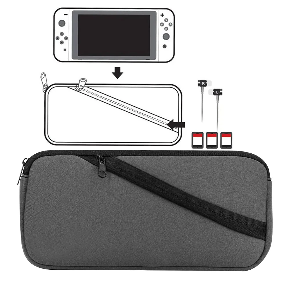 Мягкий чехол YTTL сумка для хранения игровых аксессуаров Nintendo Switch слот карт внутри