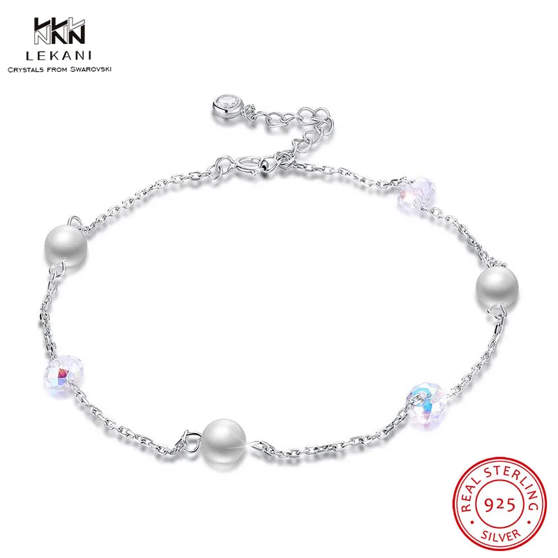 LEKANI/браслет с кристаллами Swarovski из стерлингового серебра 925 пробы квадратный