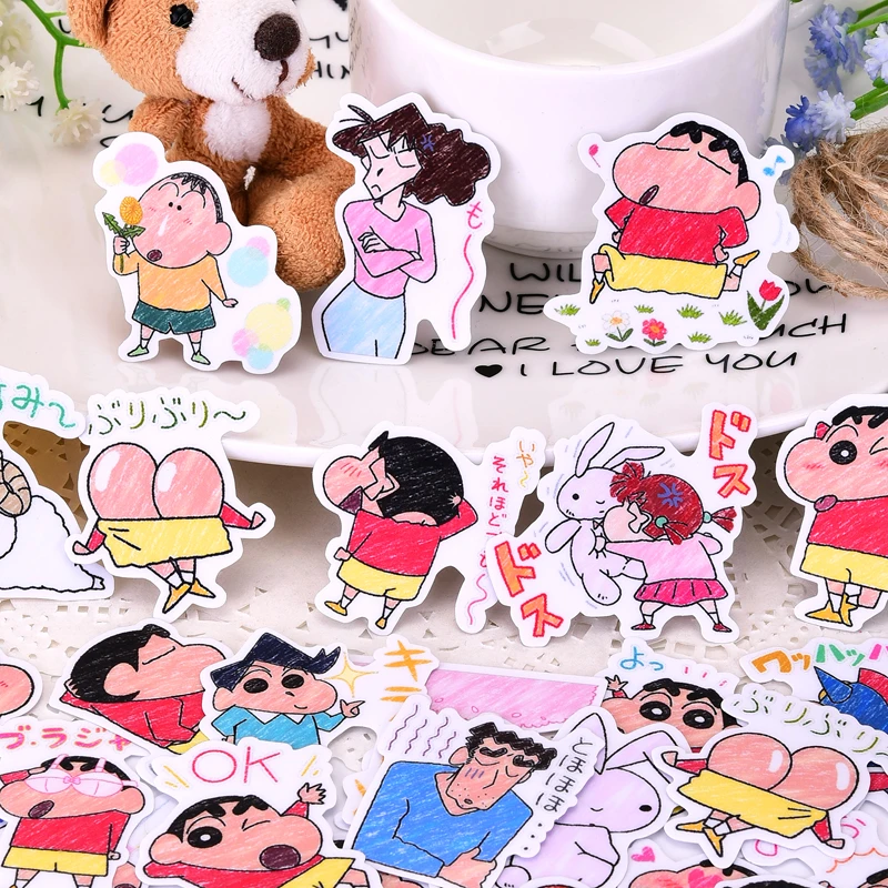 40 шт. креативные милые Мультяшные карандаши Shinchan наклейки для
