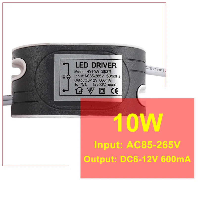 10w Светодиодный драйвер 3x1W 3-5W 4-7W 8-12W 10W 12-18W 18-25W 25-36W 36-50W Источник питания постоянного тока трансформатор DC6-175V 12V - Цвет: 10w