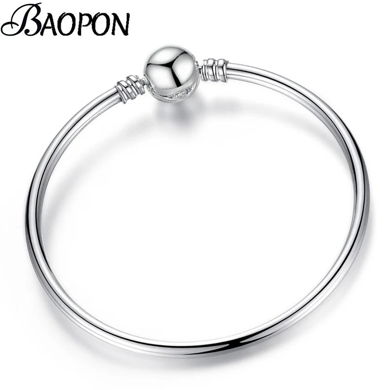 Женский браслет BAOPON оригинальный с серебряным покрытием и цепочкой|Браслеты