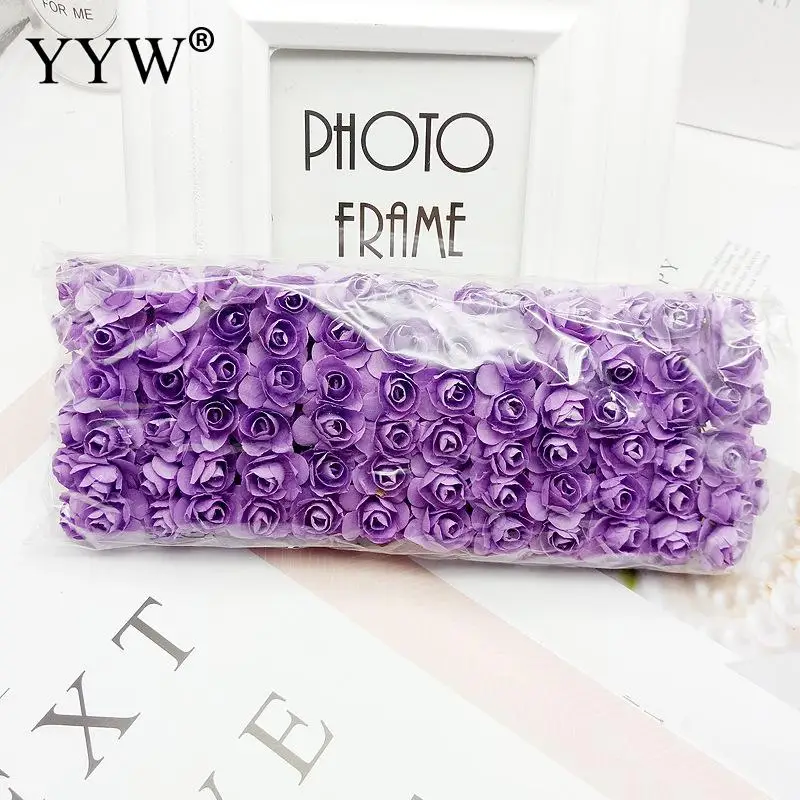 light purple 144 шт., искусственный цветок, милые бумажные розы, цветы для свадебного украшения, сделай сам, розы, венок, подарок, цветы для рукоделия, искусственные цветы - Цвет: light purple
