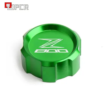 Motorcycle CNC Front& Rear brake Fluid Cylinder Master Reservoir Cover Cap Black For KAWASAKI Z800 z 800 2013 - Цвет: rear green