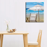 free shipping blue sky blue sea and beach landscape oil painting on canvas handpainted oil painting for house wall decoration