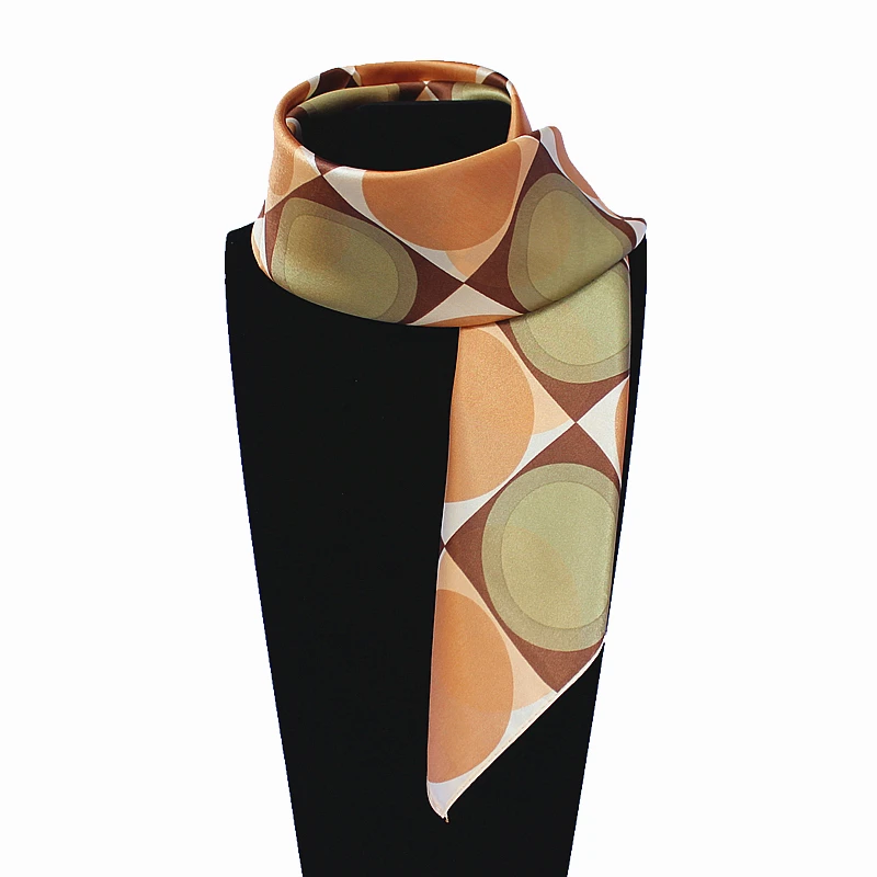 60 см * женский 2017 Новый Модный имитация шелка кофе в горошек Круглый Печатный