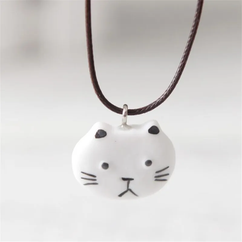 Модный дизайн ожерелье с кулоном Love Cat для женщин простая цепочка из веревки