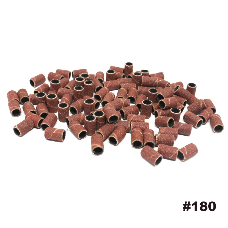 Brown 3 DCOVOR 100 шт Маникюрный Инструмент Электрические шлифовальные ленты для ногтей Маникюр Педикюр ногтей дрель инструменты 80#120#180# дизайн ногтей - Цвет: Brown 3