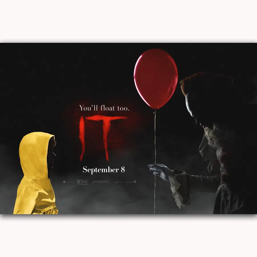 Горячая новинка 2017 триллер Шелковый художественный плакат It Movie Stephen King наклейка