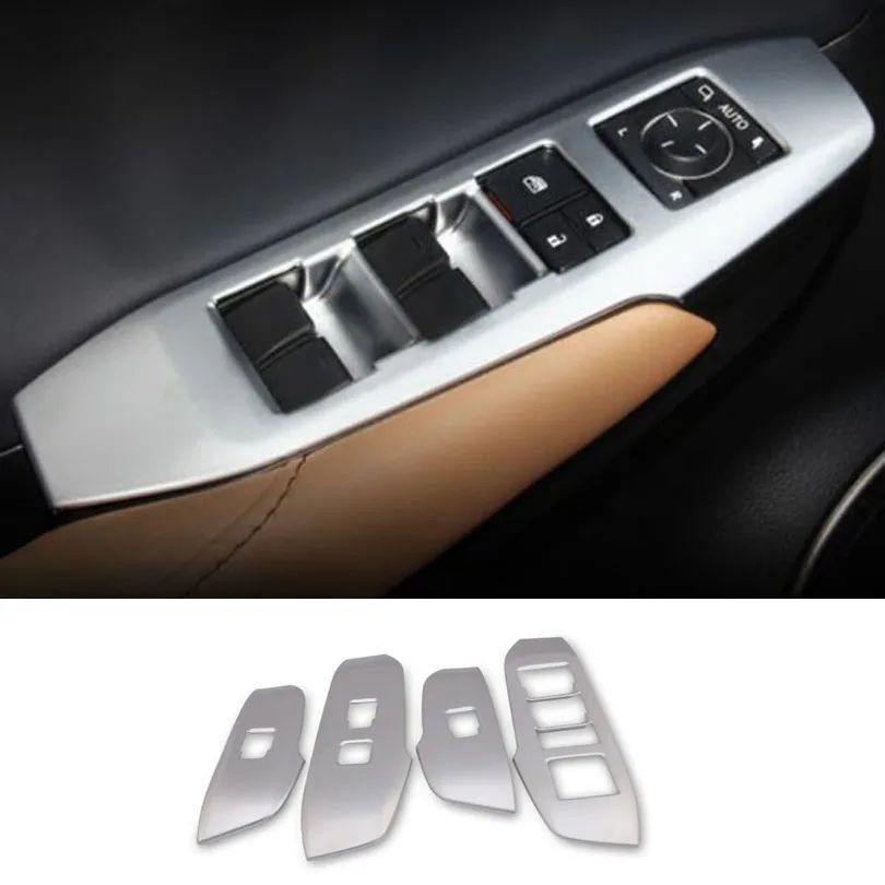 Matte Silver 4 шт. для Lexus NX300h NX200 NX300 LHD переключатель окна автомобиля Кнопка панель крышка рамка наклейки автомобильный Стайлинг ABS автомобильные аксессуары - Название цвета: Matte Silver