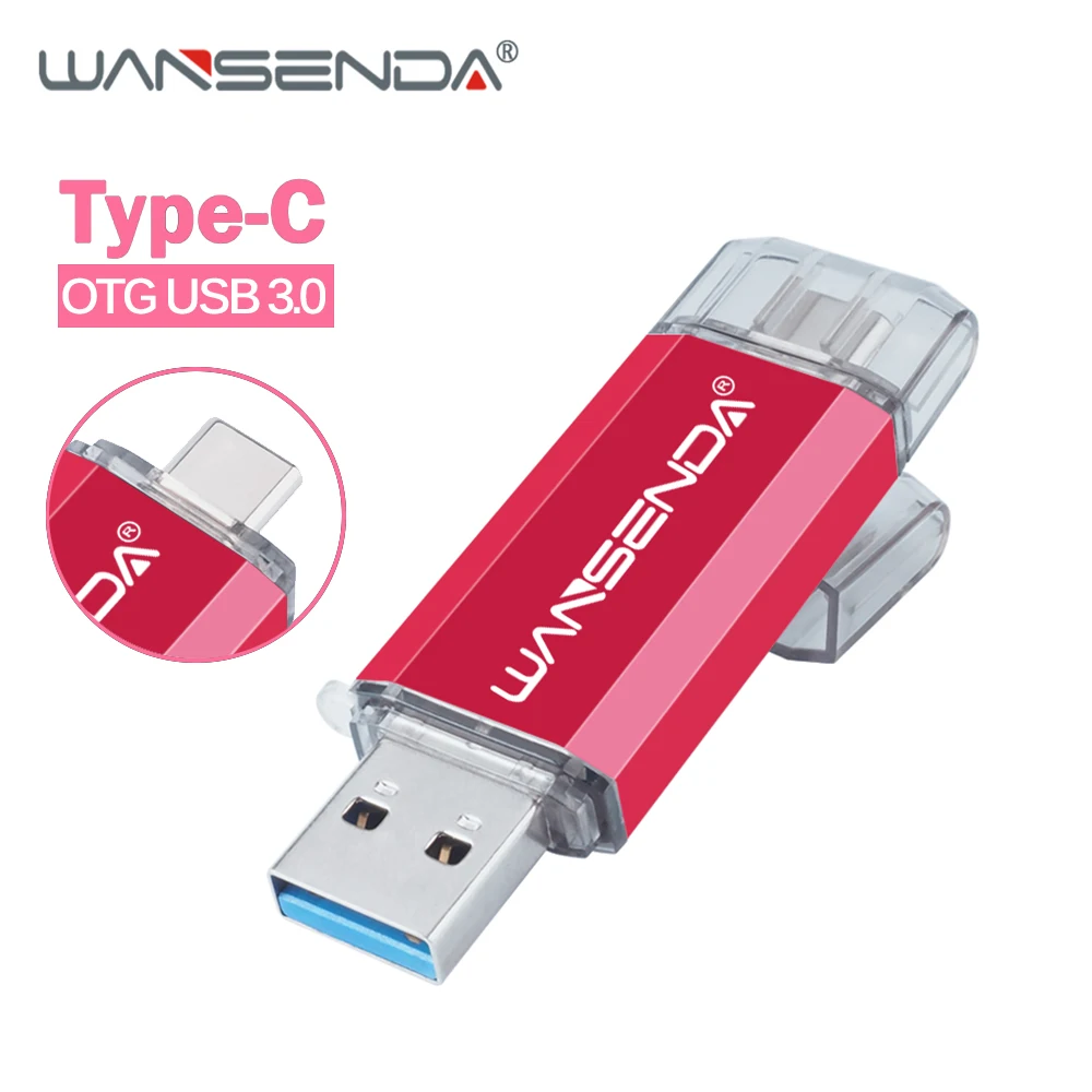 WANSENDA 2 в 1 флеш накопитель USB 3 0 Type C Флешка 512 ГБ 256 128 Гб OTG 64 32 карта памяти для