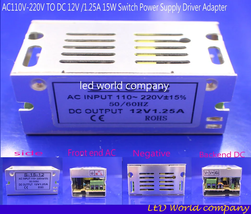 Прямая поставка с фабрики адаптер питания для светодиодных лент 12 В/А 15 Вт|adapter