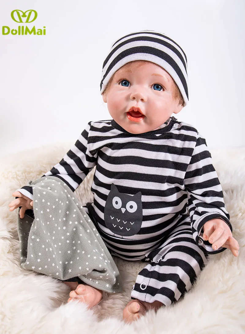 

20" Newborn baby Silicone Reborn Dolls Cute Soft bebe Alive boy Doll For Girls Kid Fashion Bebes Reborn Dolls
