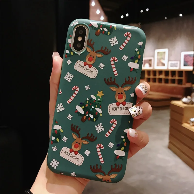 MOLIKE чехол для iPhone X XR XS MAX S 6 s 7 8 плюс милый мультфильм Рождество Мягкий ТПУ