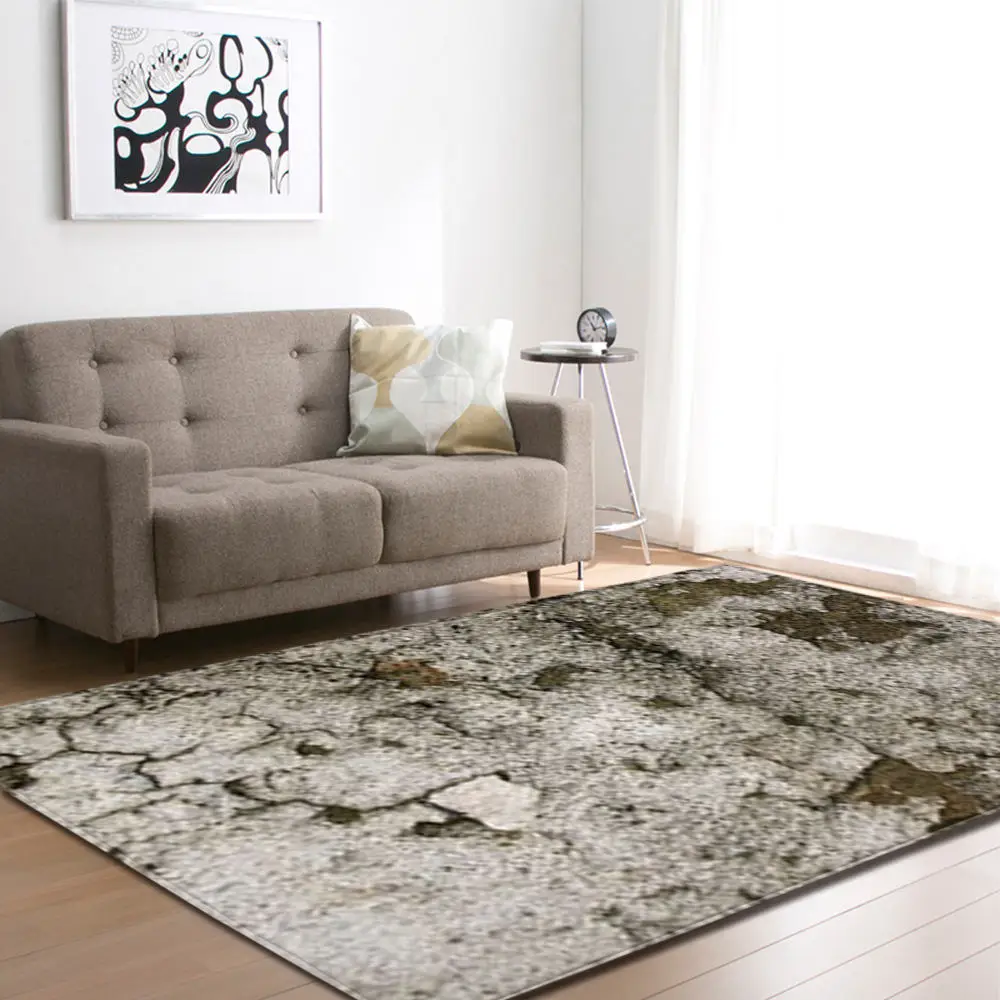 Ковер с 3D рисунком камней в скандинавском стиле мягкий фланелевый нескользящий