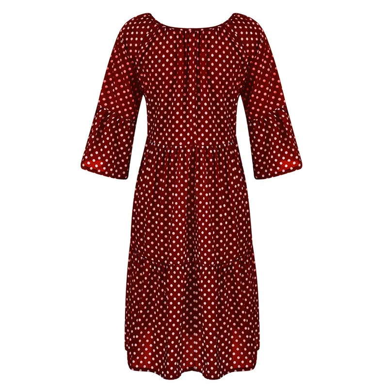 Женское платье-мини JAYCOSIN Повседневное платье большого размера в горошек с