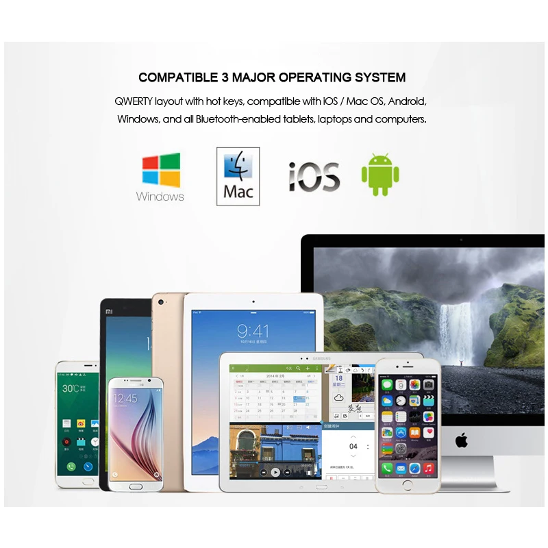 Складная мини клавиатура B.O.W с Bluetooth складной алюминиевый чехол для iOS Android Windows ПК