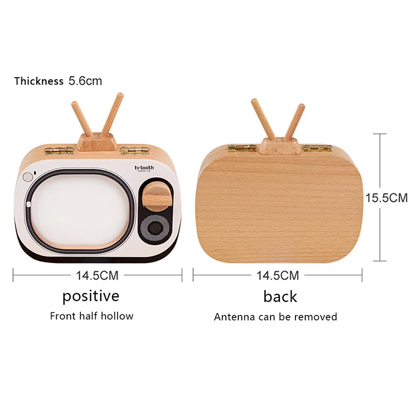 Коробка для хранения зубов в форме ТВ память о зубах детей запись роста младенцев