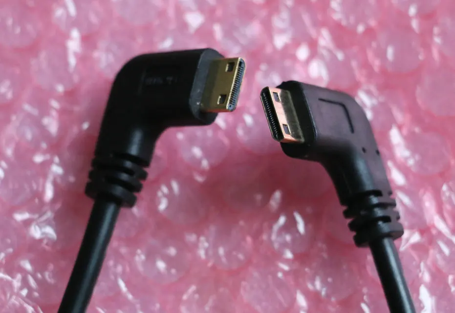 1 пара/2 шт. Стандартный HDMI Женский Шнур для mini male 90 левый + правый камер телефона