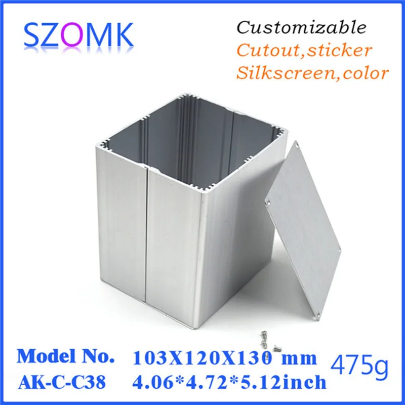 

4 pcs, 103*120*130mm china supplier hot sales anodizing aluminum extrusion box szomk separated aluminum outlet enclosure diy box