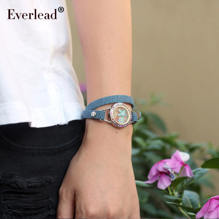 Кожаный браслет EVERLEAD из нержавеющей стали милый романтичный ручной работы с