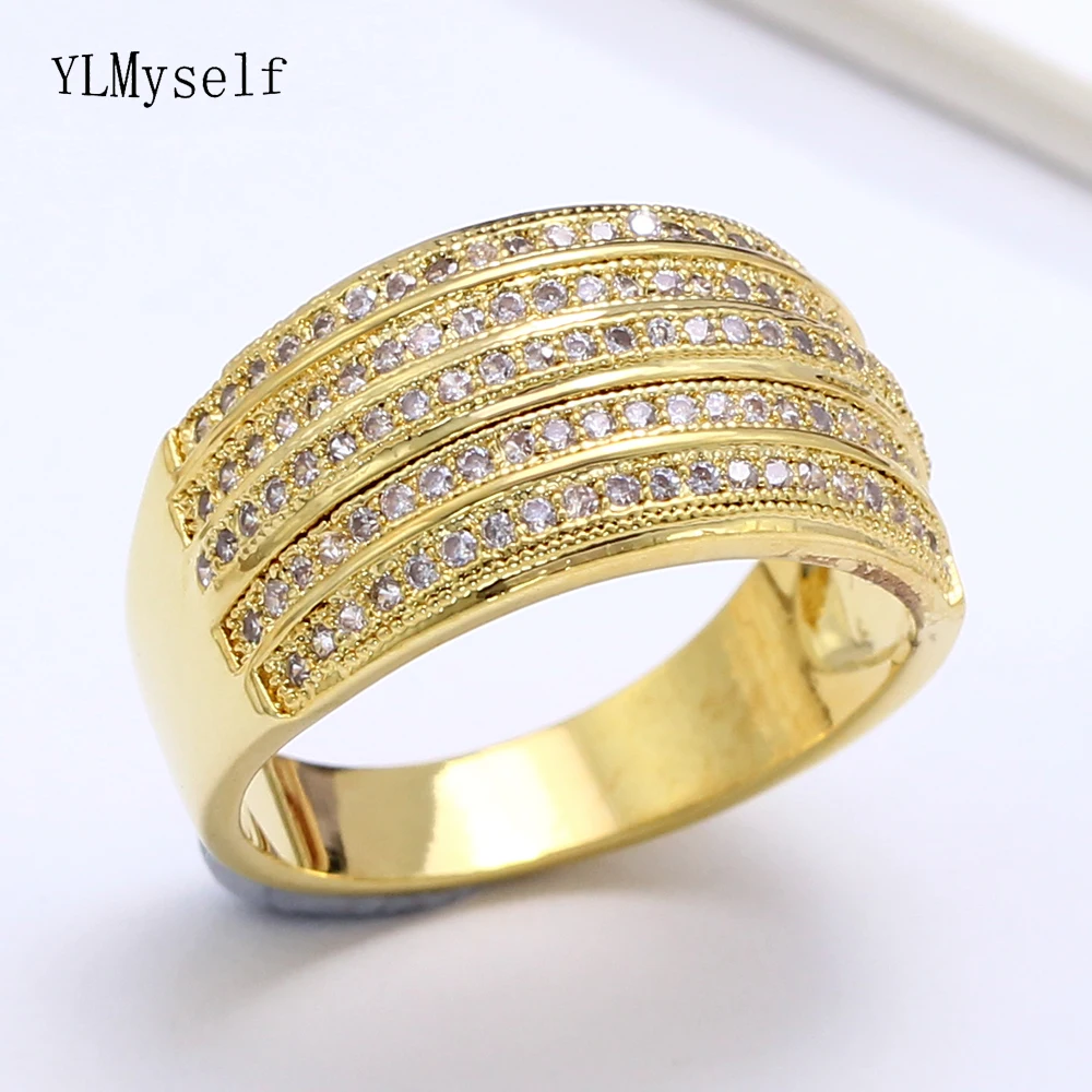 Купи Limited promotion cubic zirconia rings for women white and gold color brass metal fast shippingTrendy jewelry female accessories за 758 рублей в магазине AliExpress