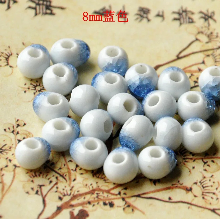 40 шт. керамические бусины 8 мм 6 цветов|loose beads|beads for jewelry makinghole beads |