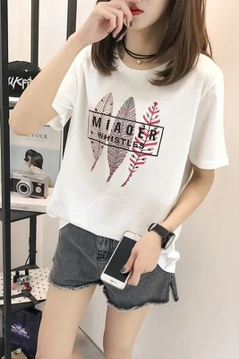 

CHUNLI Large size L XL 2XL 3XL 4XL 2019 Women's Spring-Summer Loose Short Sleeve T-Shirt A169