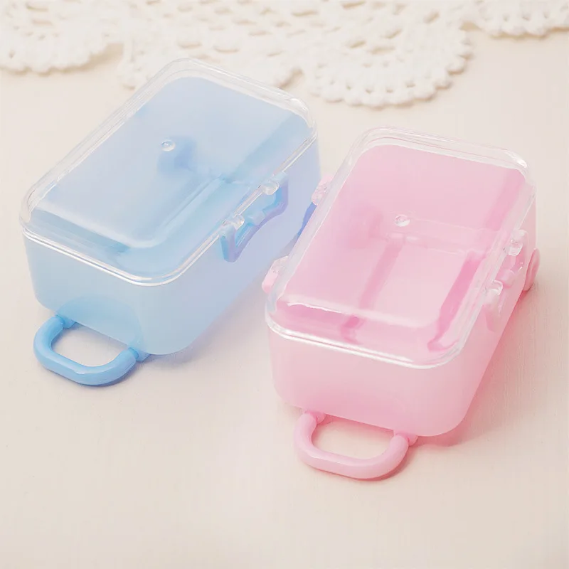 Clear Mini Rolling Travel Suitcase Favor Box Kids Birthday Boxes Party Supplies Gifts Wedding Favors lin4881 | Дом и сад