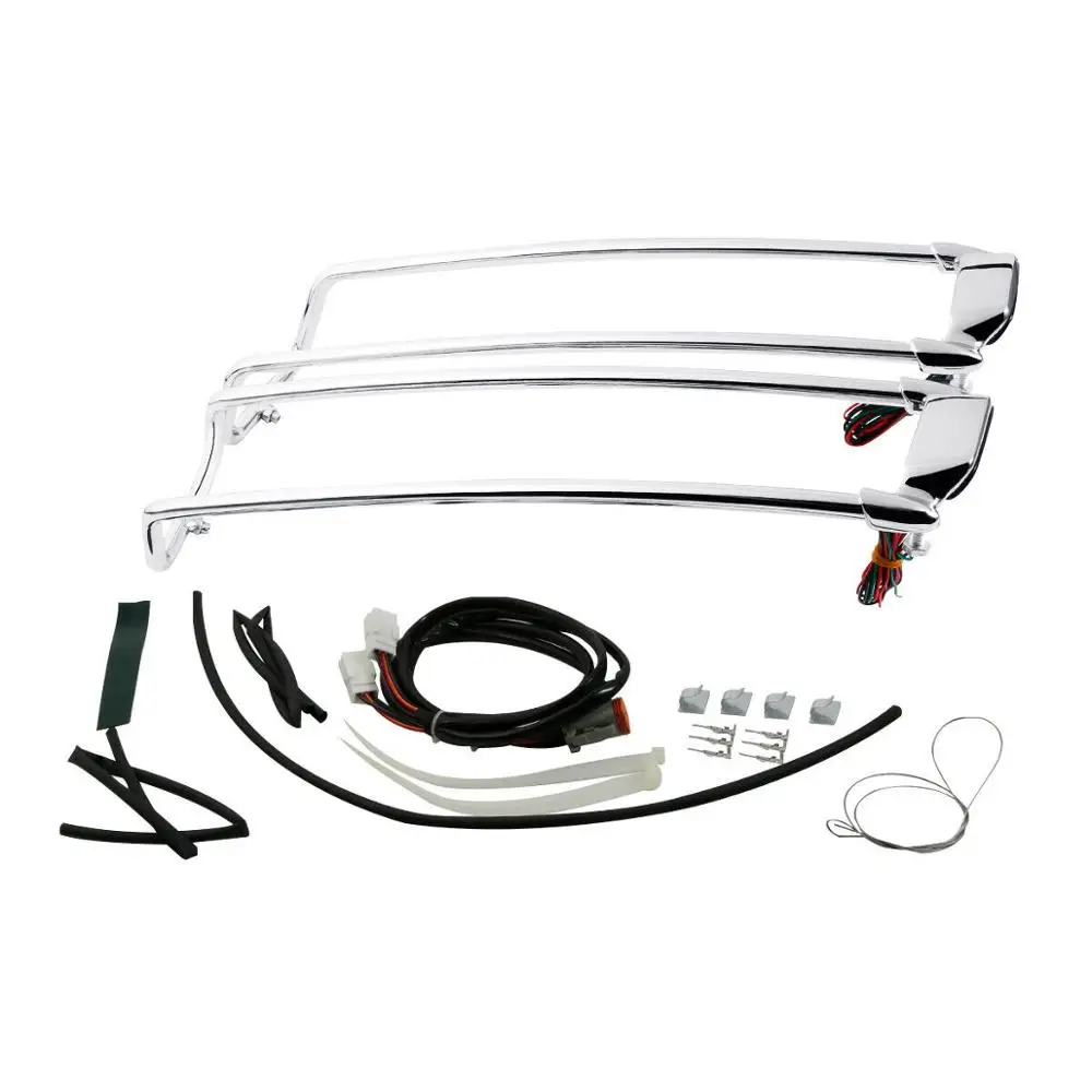 TCMT хромированная черная сумка с крышкой верхняя направляющая для Harley Touring Road King