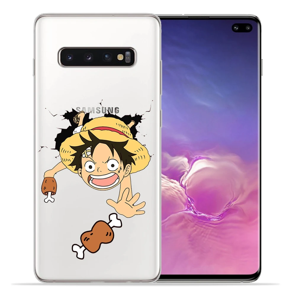 Одна деталь для крышки samsung Galaxy S9 S10 S8 плюс S7 S6 край чехол японского аниме коллаж Луффи Coque основа чехол для телефона